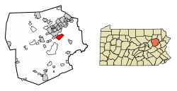 Location of Laurel Run in Luzerne County, Pennsylvania