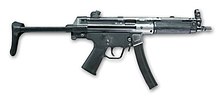 An MP5A3 with the "SEF" trigger group, a retractable stock, and the "Slimline" handguard MP5.jpg
