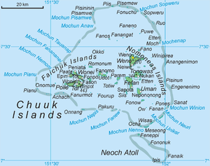 Karte des Atolls Chuuk