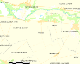 Mapa obce Rhèges