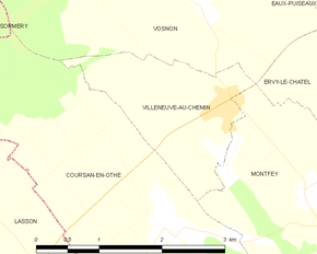 Poziția localității Villeneuve-au-Chemin