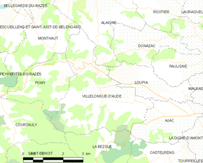Poziția localității Villelongue-d'Aude