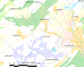 Mapa obce Houtaud