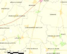 Carte de la commune la Bourdinière-Saint-Loup.