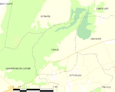 Carte de la commune de Friaize.