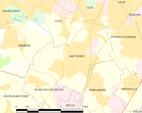 Poziția localității Wattignies