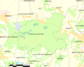 Mapa obce La Neuville-en-Hez