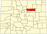 State map highlighting Adams County