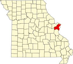 Vị trí quận St. Louis trong tiểu bang Missouri ở Hoa Kỳ