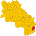 Collocatio finium municipii in Provincia Senensi.