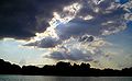 Blick über den Maschsee auf die AWD Arena