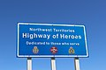 Northwest Territories Highway of Heroes sign