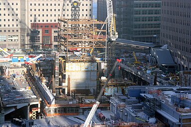 One WTC above street level, as of February 28, 2009.