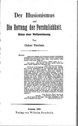 Der Illusionismus und die Rettung der Pers&oumlnlichkeit : Skizze einer Weltanschauung (German Edition) Oskar Panizza