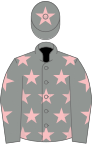 Grey, pink stars and star on cap