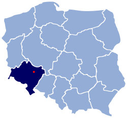 Розташування міста Бжег-Дольний