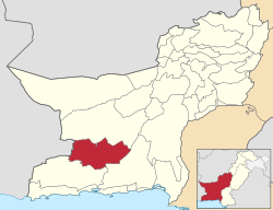 Karte von Pakistan, Position von Distrikt Panjgur hervorgehoben