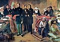 Emperor Pedro II of Brazil visiting people with cholera in 1855.
