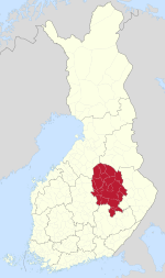 Vị trí vùng Bắc Savo trên bản đồ Phần Lan