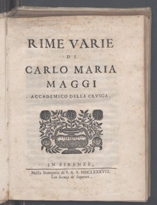 Rime varie, 1688