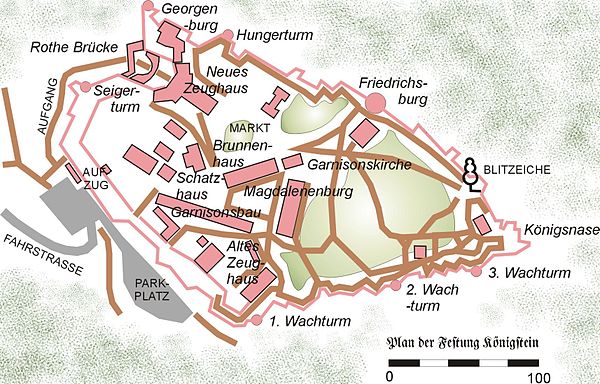 Plan van de vesting Königstein