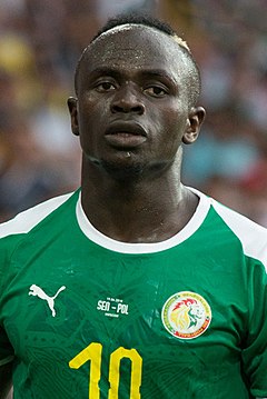 Sadio Mané ve dresu reprezentace Senegalu (2018)