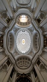 Baroque Corinthian column capitals in the San Carlo alle Quattro Fontane, Rome, by Francesco Borromini, 1638–1677