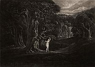 Satan Tempting Eve, from Paradise Lost (1824–1827). Mezzotint, plate, 14.3 × 20 cm. Museum of Fine Arts, Houston