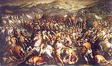 הקרב על סקאנאגלו ב-1554 מאת ג'ורג'יו וסארי, בפאלאצו וקיו של פירנצה
