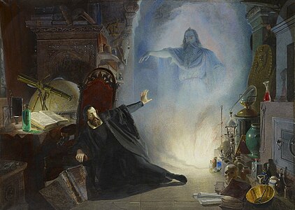 The appearance of the Spirit of the Earth from Goethe's Faust