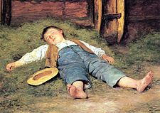Garçon dormant dans le foin, 1897, Musée des Beaux-Arts Bâle.