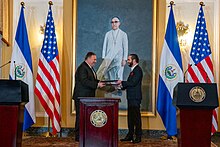 U.S. Secretary of State Mike Pompeo participates in a signing ceremony for the CSL Lease Extension with Salvadoran President Nayib Bukele Secretary Pompeo Participates in Signing Ceremony for the CSL Lease Extension - 48342132177.jpg