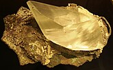Селенит от Рио Гранде до Сул, Бразилия, изложен в from музей на скалите и минералите в Хилсбъроу, Орегон, САЩ