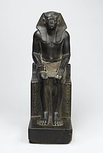 One of the few intact statues of Senusret III Senwosret III, ca. 1836-1818 B.C.E. Granite.jpg