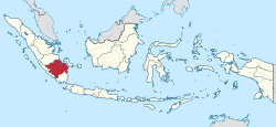 Location of South Sumatra in Indonesia