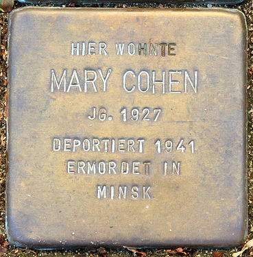 Stolperstein für Mary Cohen an der Rüdesheimer Straße 37 in Bremen