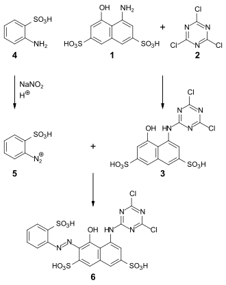 Synthese von C.I. Reactive Red 1