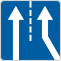 Lane on the right begins with traffic coming from other road