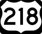 Straßenschild des U.S. Highways 218