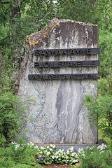 Veteraanikivi paljastettiin Utajärven Veteraanipuistossa vuonna 1991.
