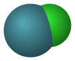 Spacefill model of xenon monochloride