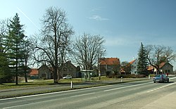 Main road (I/6 from پراگ to کارلووی واری) in Řevničov
