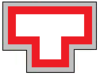 A multi-toned T-shaped organisational symbol