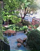 Rear courtyard of 325 W Wellington Ave.