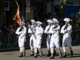 7th Battalion of the Chasseurs Alpins during Bastille Day parade in Lyon.