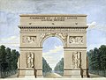 2 aprile 1810: l'arco di trionfo in legno costruito in occasione dell'ingresso a Parigi di Napoleone e Maria Luisa.