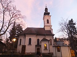 Helige ärkeängeln Gabriels klosters klosterkyrka i december 2016.