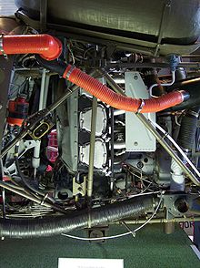 A Lycoming TVO-435 installed in a Bell 47G Bell 47G BW Detail Motor.jpg