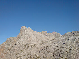 Vue de la face nord-est du Breithorn.