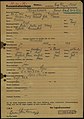 Registration form as a prisoner at Mauthausen
